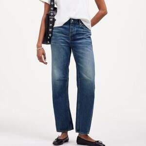 Madewell Darted Barrel Leg Jeans Medium Irmo Wash Button Fly Baggy Ankle 28